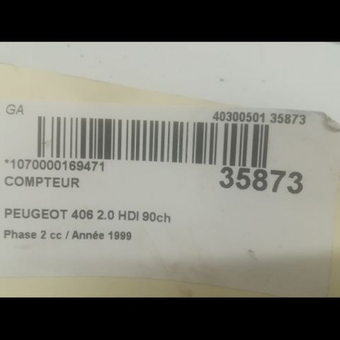 Compteur occasion PEUGEOT 406 Phase 2 04-1999->04-2004 2.0 HDI 90ch 6101PG 3