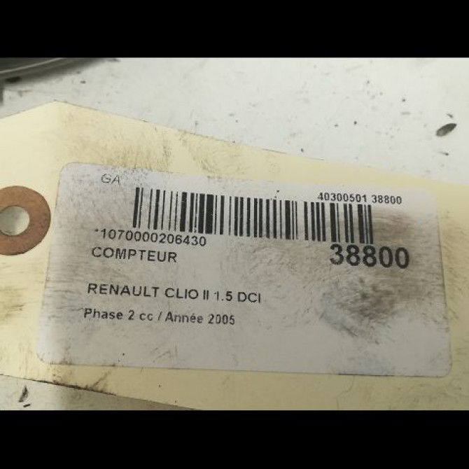 Compteur occasion RENAULT CLIO II Phase 2 06-2001->07-2006 1.5 DCI 80ch 8200401604 3