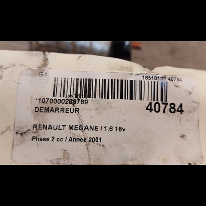 Démarreur occasion RENAULT MEGANE I Phase 2 03-1999->06-2003 1.6 16v 8200049826 3