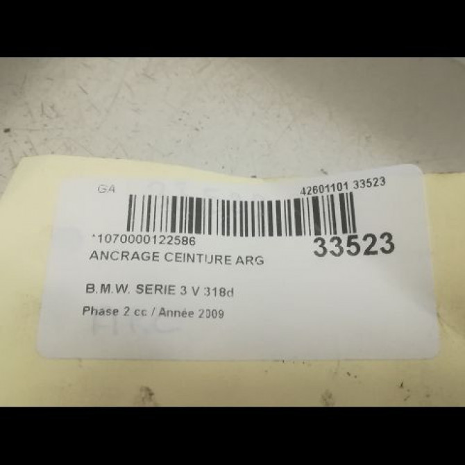 Ancrage ceinture arrière gauche occasion B.M.W. SERIE 3 V Phase 2 09-2008->12-2011 318d 3