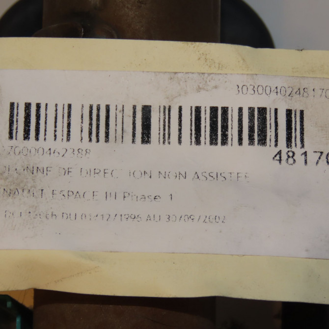 Colonne de direction non assistee occasion RENAULT ESPACE III Phase 1 12-1996->09-2002 2.2 DCI 130ch 6025313431 3