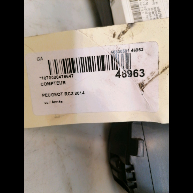 Compteur occasion PEUGEOT RCZ 9806144180 4