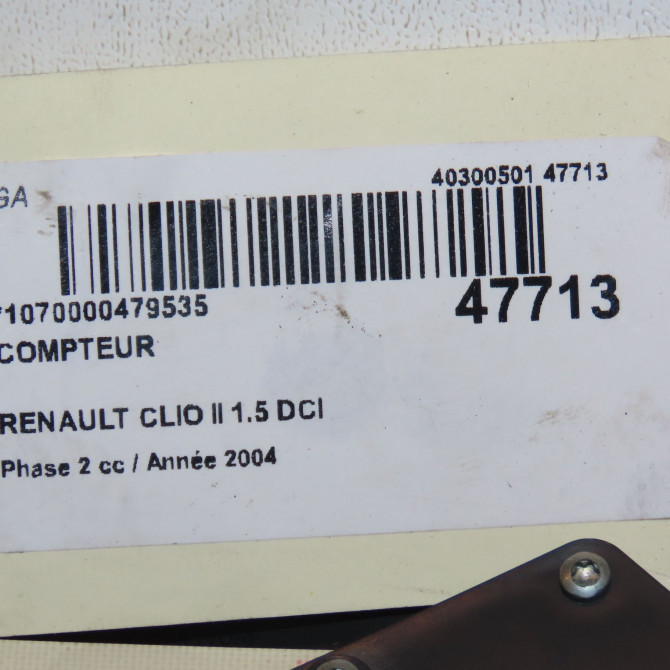 Compteur occasion RENAULT CLIO II Phase 2 06-2001->07-2006 1.5 DCI 80ch 8200401604 3