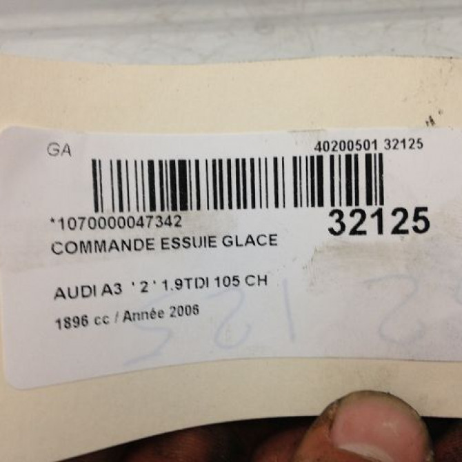 Commande essuie glace occasion AUDI A3 II Phase 1 06-2003->06-2008 1.9 TDi 8P0953519E9B9 5