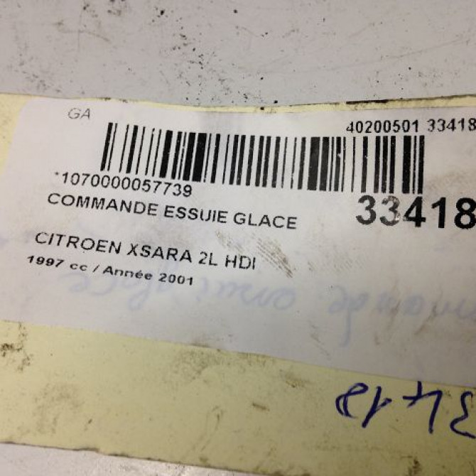 Commande essuie glace occasion CITROEN XSARA Phase 2 09-2000->12-2005 2.0 HDi 90ch 6239A7 5
