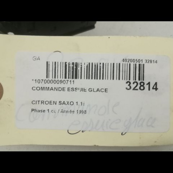 Commande essuie glace occasion CITROEN SAXO Phase 1 03-1996->09-1999 1.1i 6239G6 4