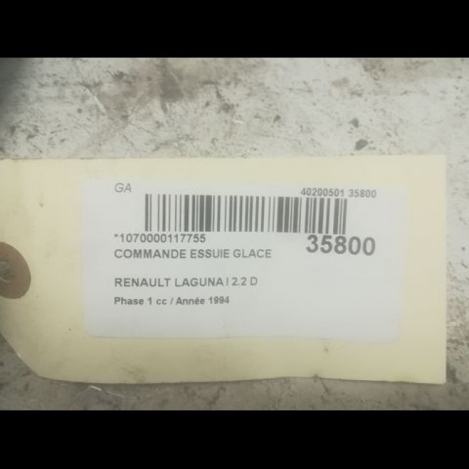 Commande essuie glace occasion RENAULT LAGUNA I Phase 1 01-1994->04-1998 2.2 D 7701038419 3