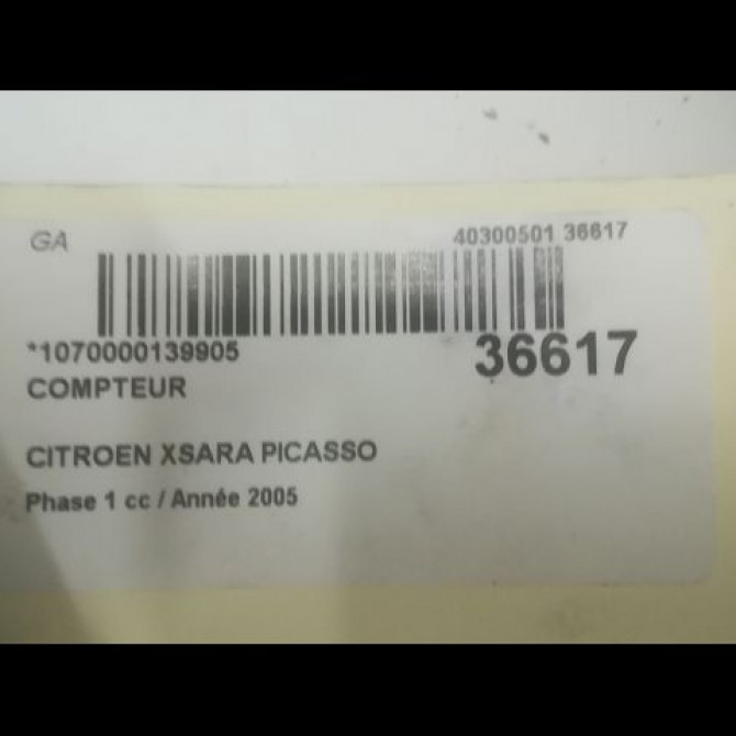 Compteur occasion CITROEN XSARA PICASSO Phase 1 12-1999->02-2004 1.8i 16v 6105VY 3