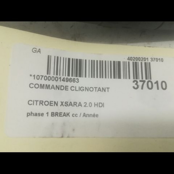 Commande clignotant occasion CITROEN XSARA phase 1 BREAK 02-1998->09-2000 2.0 HDI 90ch 625372 3