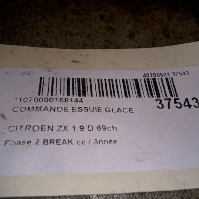 Commande essuie glace occasion CITROEN ZX Phase 2 BREAK 07-1994->06-1998 1.9 D 69ch 6239G6 3