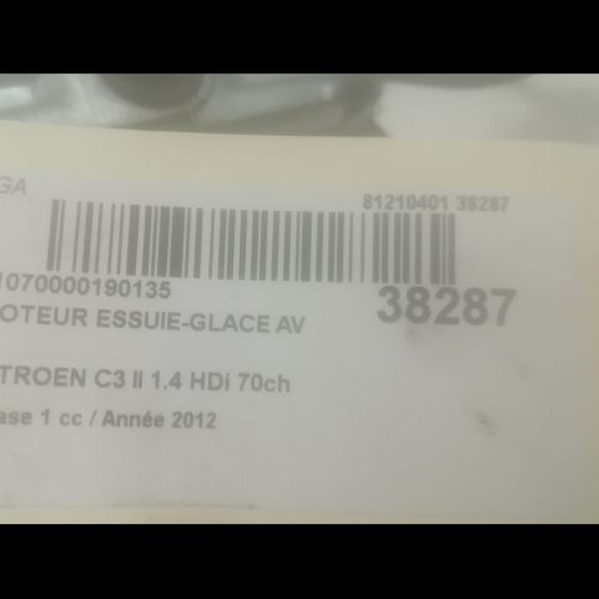 Moteur essuie-glace avant occasion CITROEN C3 II Phase 1 11-2009->02-2013 1.4 HDi 70ch 6405QC 3