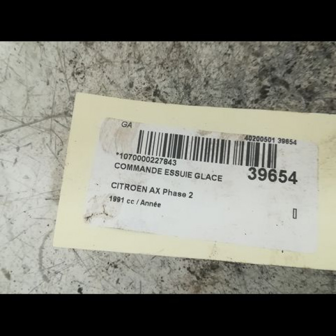 Commande essuie glace occasion CITROEN AX Phase 2 07-1991->06-1998 6239G6 2