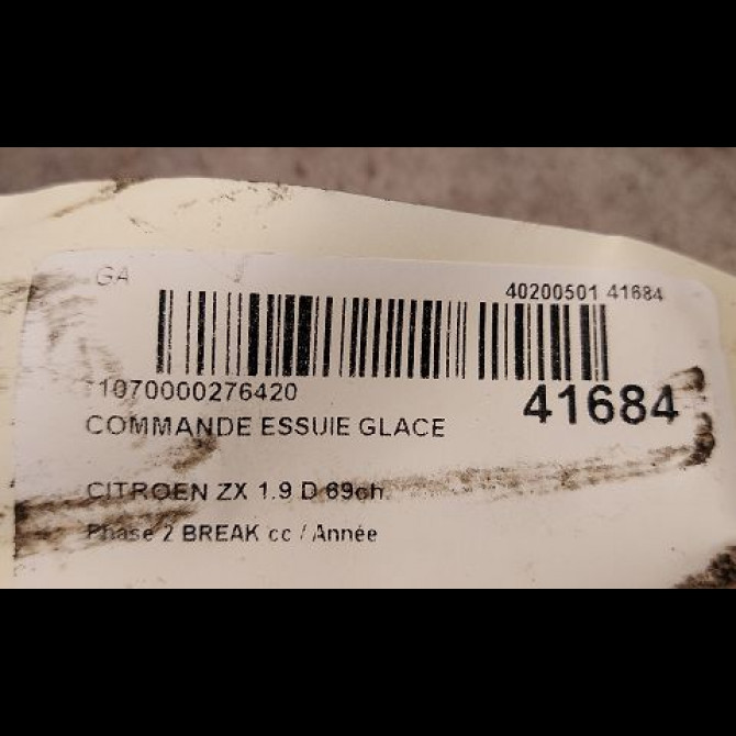 Commande essuie glace occasion CITROEN ZX Phase 2 BREAK 07-1994->06-1998 1.9 D 69ch 6239G6 3