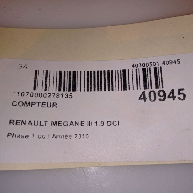 Compteur occasion RENAULT MEGANE III Phase 1 11-2008->01-2012 1.9 DCI 130ch 248100342R 5