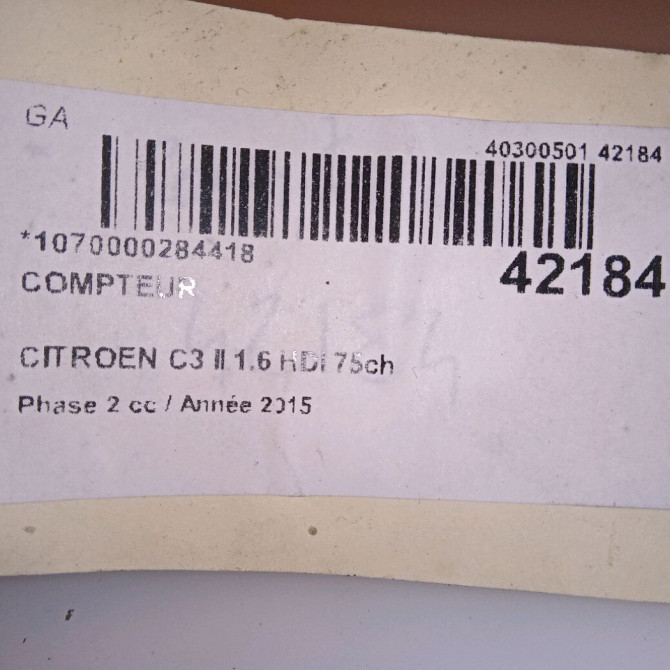 Compteur occasion CITROEN C3 II Phase 2 03-2013->12-2016 1.6 HDI 75ch 98041181XT 5