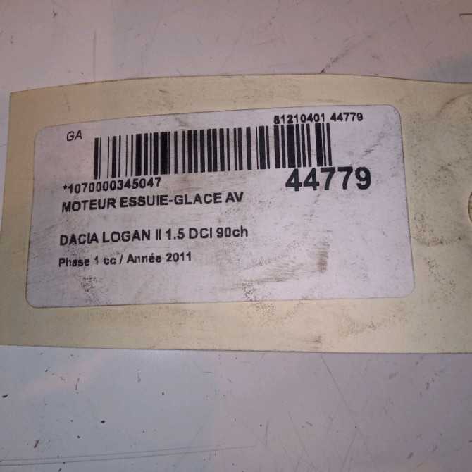 Moteur essuie-glace avant occasion DACIA LOGAN I Phase 2 MVC 10-2008->01-2013 4
