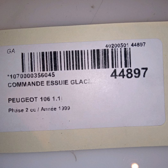 Commande essuie glace occasion PEUGEOT 106 Phase 2 04-1996->09-2003 1.1i 6239G6 4