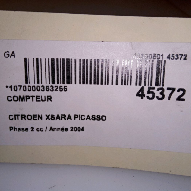 Compteur occasion CITROEN XSARA PICASSO Phase 2 02-2004->12-2010 1.6 HDI 110ch 6105VY 4
