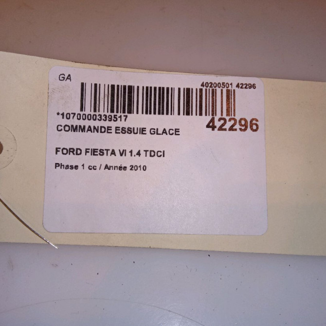 Commande essuie glace occasion FORD FIESTA VI Phase 1 10-2008->11-2012 1.4 TDCI 68ch 1537625 5