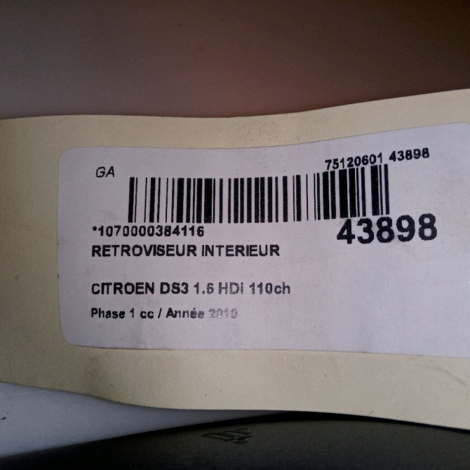 Retroviseur interieur occasion CITROEN DS3 Phase 1 11-2009->03-2014 1.6 HDi 110ch 815489 4