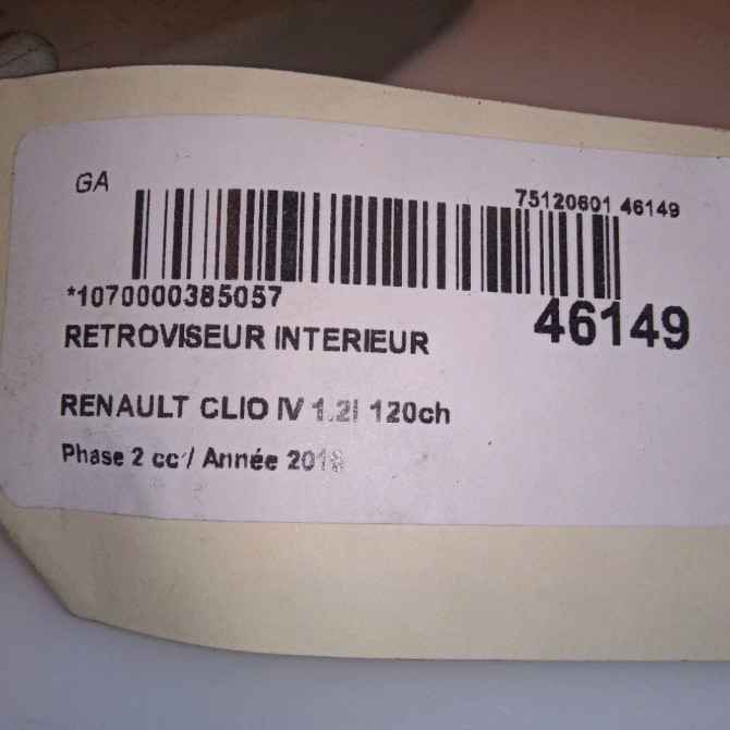 Retroviseur interieur occasion RENAULT CLIO IV Phase 2 08-2016->... 1.2i 120ch 7701066967 5