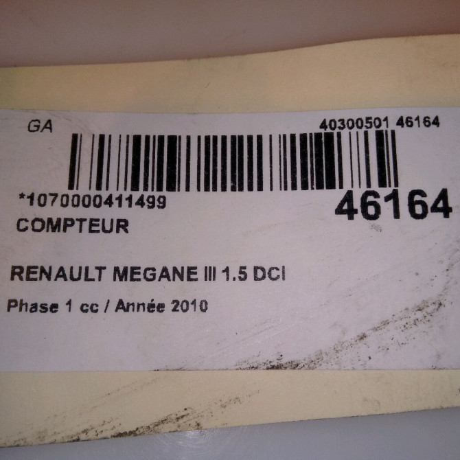 Compteur occasion RENAULT MEGANE III Phase 1 11-2008->01-2012 1.5 DCI 110ch 248100342R 5