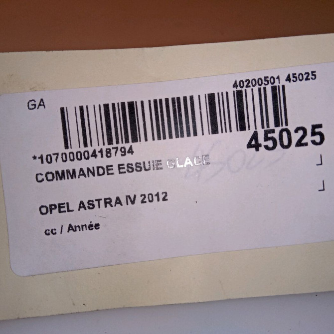Commande essuie glace occasion OPEL ASTRA IV 20964885 5