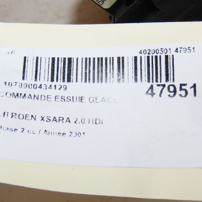 Commande essuie glace occasion CITROEN XSARA Phase 2 09-2000->12-2005 2.0 HDi 90ch 6239A7 3