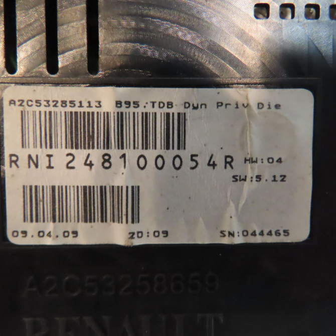 Compteur occasion RENAULT MEGANE III Phase 1 11-2008->01-2012 1.5 DCI 105ch 248100342R 3