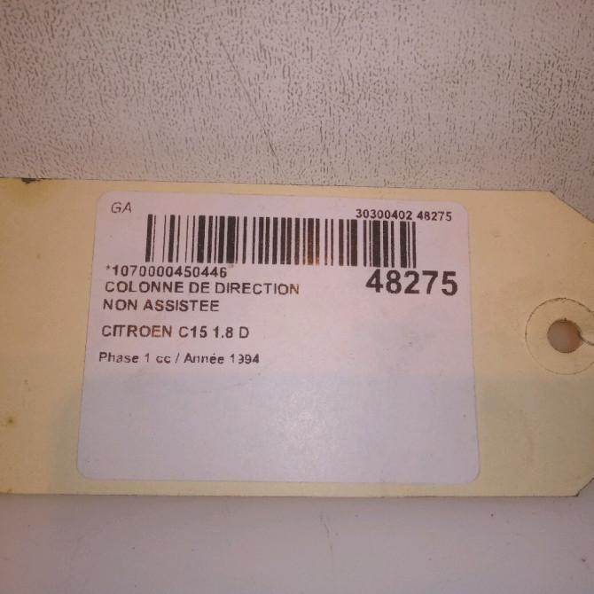 Colonne de direction non assistee occasion CITROEN C15 Phase 1 07-1987->06-1996 1.8 D 4123J5 4