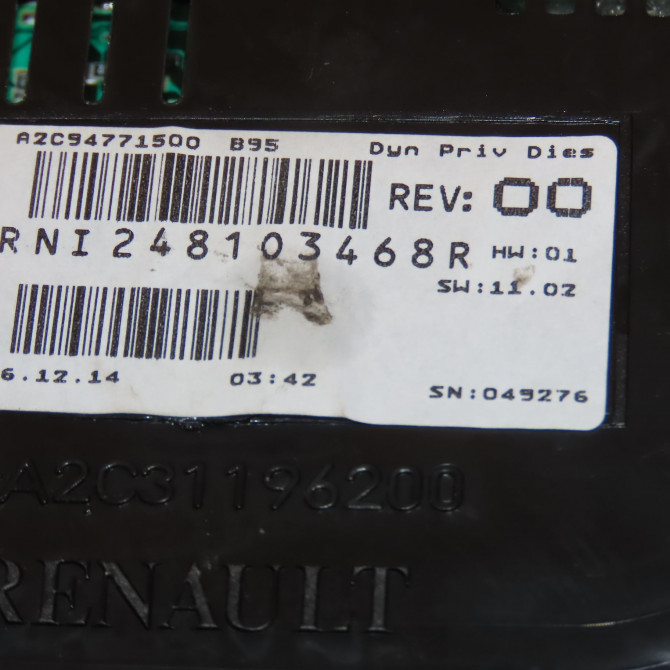 Compteur occasion RENAULT MEGANE III Phase 3 10-2013->... 1.5 DCI 110ch 248103468R 3