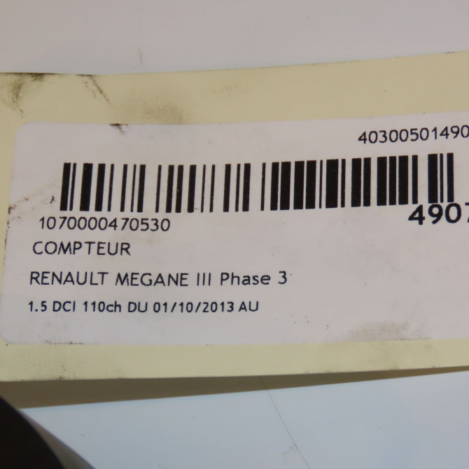 Compteur occasion RENAULT MEGANE III Phase 3 10-2013->... 1.5 DCI 110ch 248103468R 4