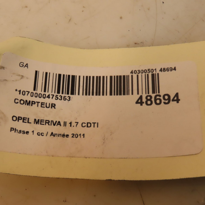 Compteur occasion OPEL MERIVA II Phase 1 09-2010->03-2014 1.7 CDTI 110ch 13346210 4