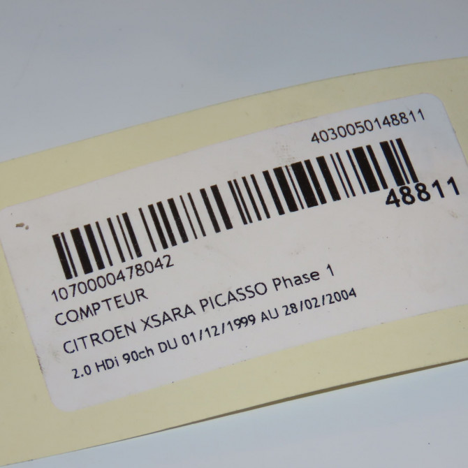 Compteur occasion CITROEN XSARA PICASSO Phase 1 12-1999->02-2004 2.0 HDi 90ch 6105GK 3