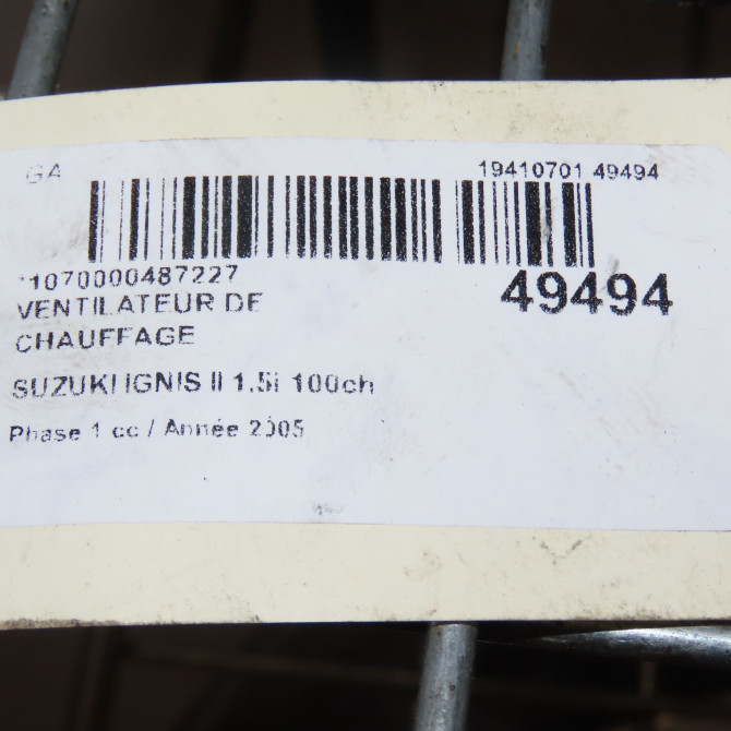 Ventilateur de chauffage occasion SUZUKI IGNIS II Phase 1 09-2003->09-2009 1.5i 100ch 7415086G10 4