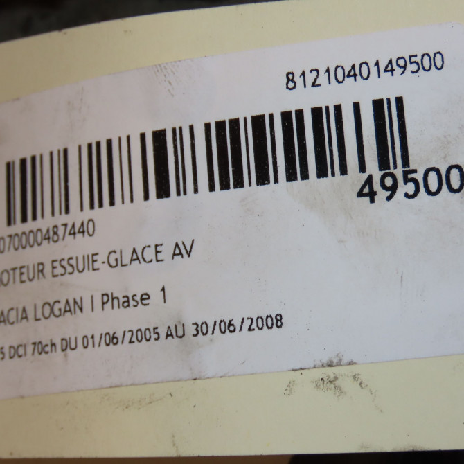 Moteur essuie-glace avant occasion DACIA LOGAN I Phase 1 06-2005->06-2008 1.5 DCI 70ch 3