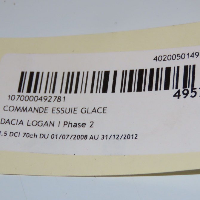 Commande essuie glace occasion DACIA LOGAN I Phase 2 07-2008->12-2012 1.5 DCI 70ch 6001551356 3