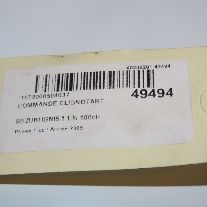 Commande clignotant occasion SUZUKI IGNIS II Phase 1 09-2003->09-2009 1.5i 100ch 3721086G10 4