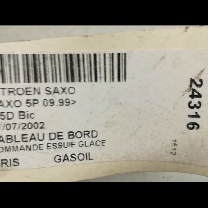 Commande essuie glace occasion CITROEN SAXO Phase 1 03-1996->09-1999 6239G6 4