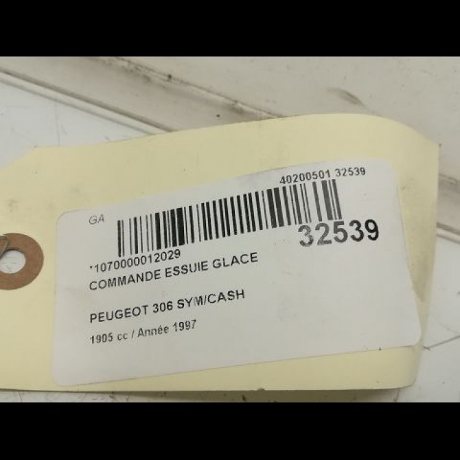 Commande essuie glace occasion PEUGEOT 306 Phase 2 04-1997->03-2002 TD 6239G6 6