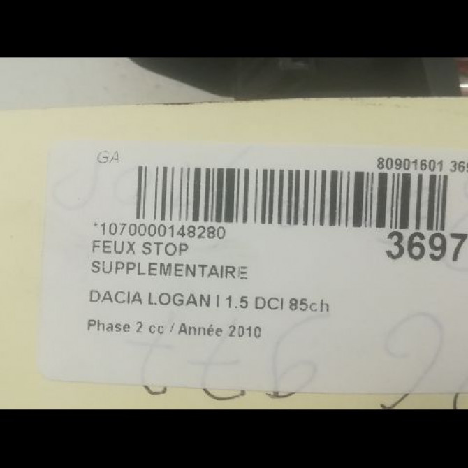 Feux stop supplementaire occasion DACIA LOGAN I Phase 2 07-2008->12-2012 1.5 DCI 85ch 8200690118 3