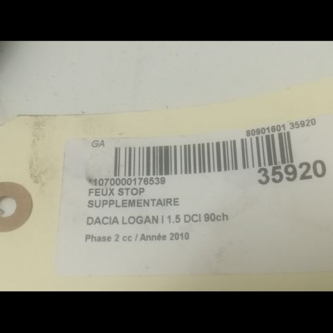 Feux stop supplementaire occasion DACIA LOGAN I Phase 2 07-2008->12-2012 1.5 DCI 90ch 8200690118 3