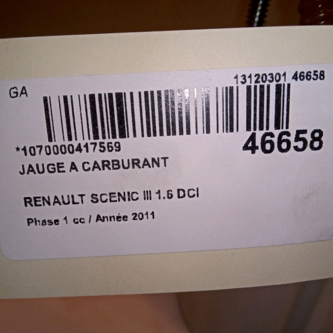 Jauge a carburant occasion RENAULT SCENIC III Phase 1 04-2009->11-2011 1.6 DCI 130ch 6