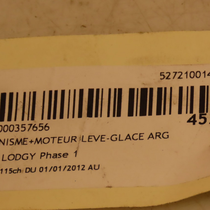 Mecanisme+moteur leve-glace arg occasion DACIA LODGY Phase 1 01-2012->... 1.2 TCE 115ch 827217782R 4