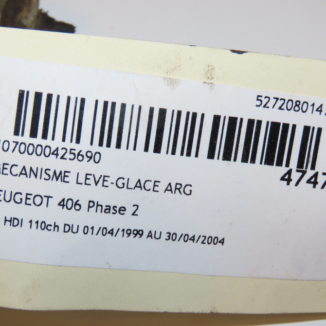 Mecanisme leve-glace arrière gauche occasion PEUGEOT 406 Phase 2 04-1999->04-2004 2.0 HDI 110ch 922336 4