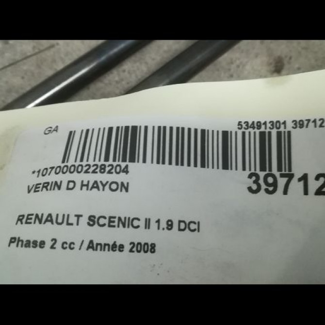 Verin droit hayon occasion RENAULT SCENIC II Phase 2 09-2006->04-2009 1.9 DCI 130ch 8200616559 2