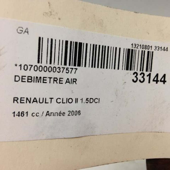 Debimetre air occasion RENAULT CLIO CAMPUS II Phase 1 07-2006->07-2009 1.5 DCI 70ch 8200280056 5