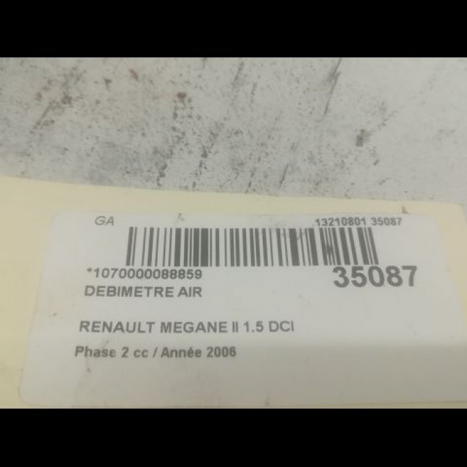 Debimetre air occasion RENAULT MEGANE II Phase 2 01-2006->06-2009 1.5 DCI 105ch 3