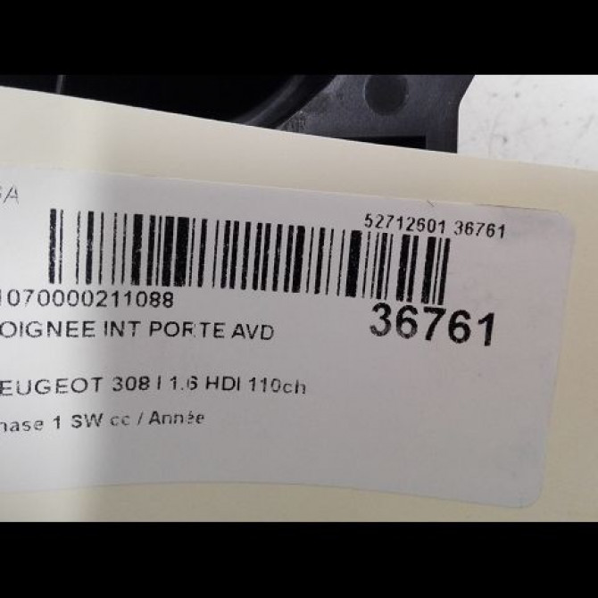 Poignee int porte avd occasion PEUGEOT 308 I Phase 1 SW 05-2008->03-2011 1.6 HDI 110ch 9144C8 3
