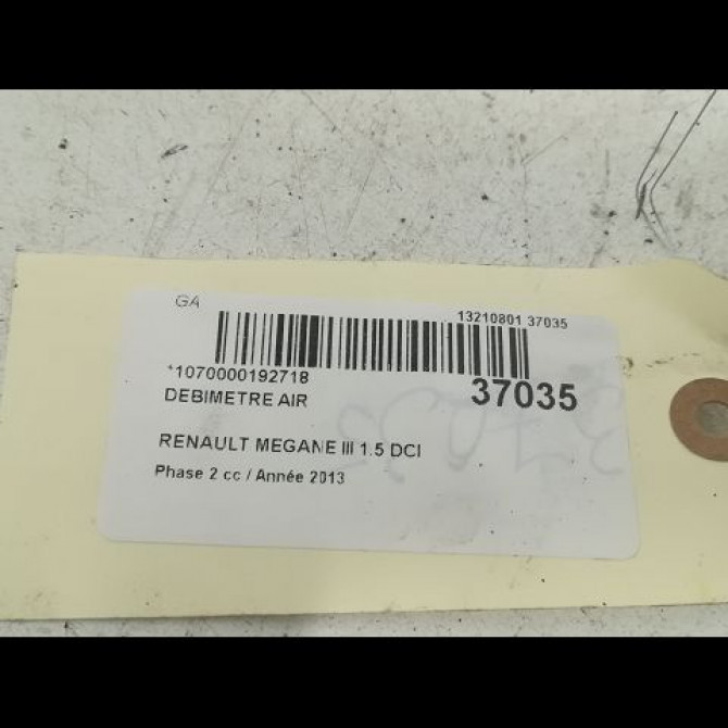 Debimetre air occasion RENAULT MEGANE III Phase 2 01-2012->06-2014 1.5 DCI 90ch 8200682558 3